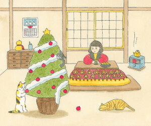 猫とこたつとクリスマス